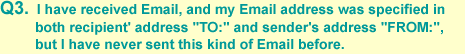 I have received Email, and my Email address was specified in both recipient' address "TO:" and sender's address "FROM:", but I have never sent this kind of Email before.