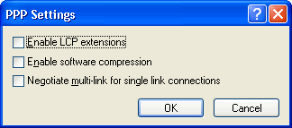 The "PPP Settings" window